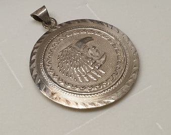 Anhänger Silber 925 ohne Kette Sterling Hecho en Mexico Sonnenkalender Silberschmiede Vintage SKA1243