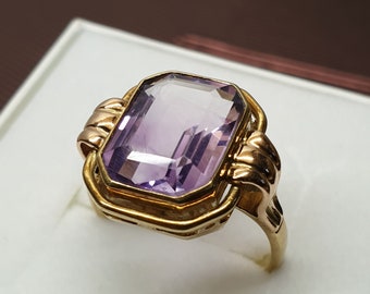 17,8 mm Goldring Ring Gold 585 Lavendel Amethyst Vintage Design elegant GR184