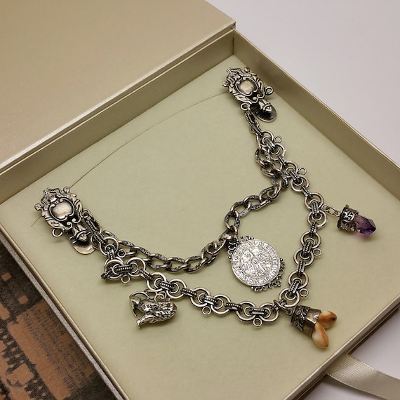 Traditional jewelry Charivari necklace rock stud … - image 2