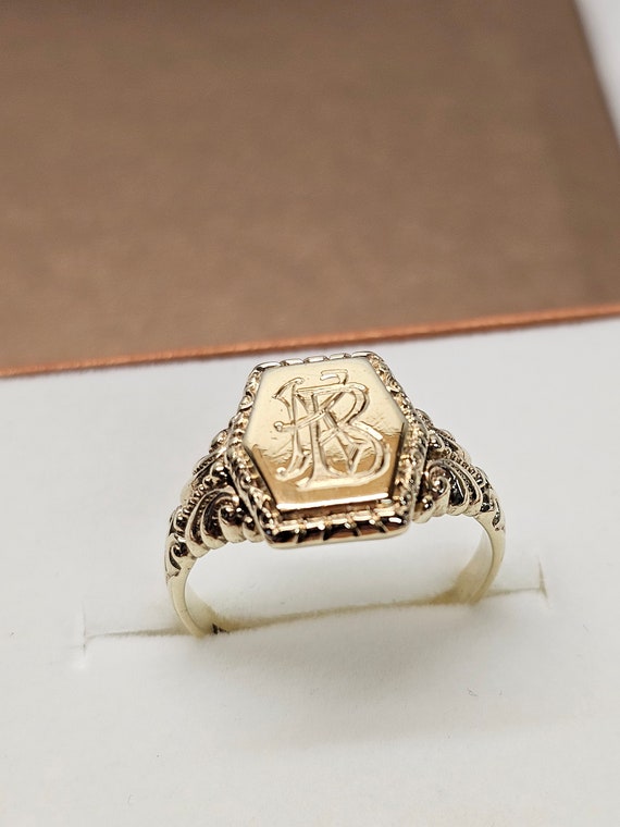 20.5 Mm Ring Signet Ring Gold Ring Gold 333 Letters Initials 20.5 Mm Ring Signet Ring Gold Ring Gold 333 Letters Initials