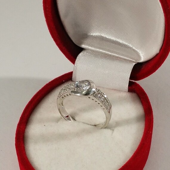 18 Mm Ring Silver Ring Silver 925 Crystals Clear Glitter 18 Mm Ring Silver Ring Silver 925 Crystals Clear Glitter