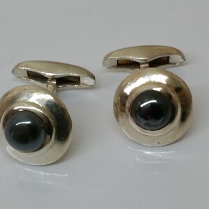 Elfcraft Manschettenknöpfe Cufflinks Silber 925 Hämatit edel Vintage MS142 Bild 1