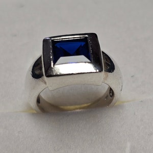 18,2 mm Silberring Ring Silber 925 Kristall blau Vintage edel SR1365 Bild 4