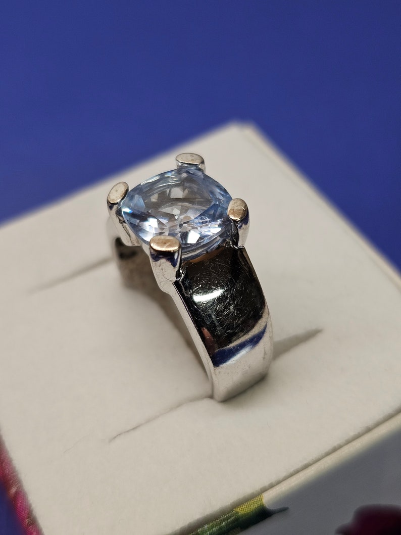 19,2 mm Ring Silberring Silber 925 Topas Blautopas Vintage elegant SR1363 Bild 1