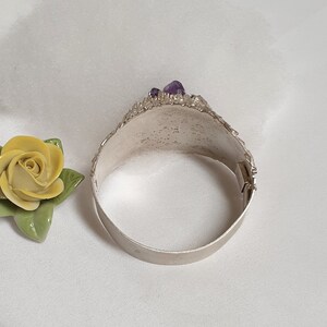 Designer bracelet silver 800 amethyst druse magnificent vintage elegant SA380 image 2