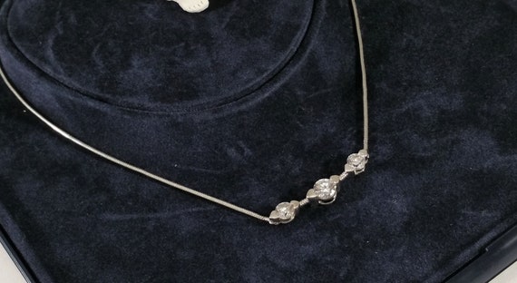 44 cm Kette Halskette Collier Silber 925 Kristall… - image 1