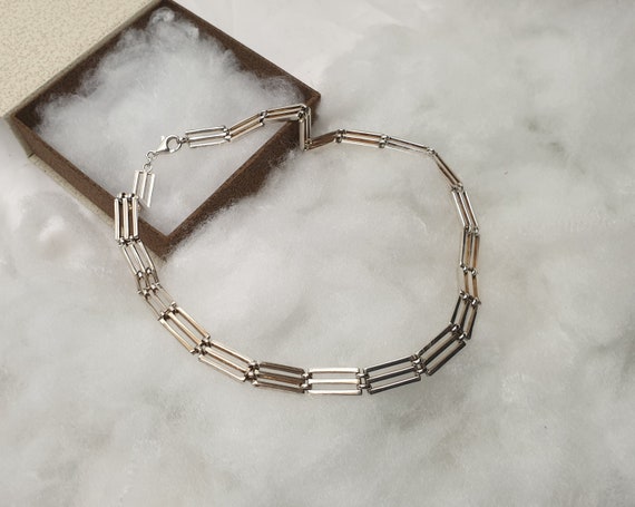 44 cm necklace chain link chain silver 925 60s ele