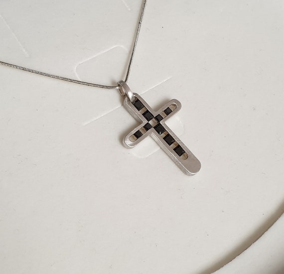 Ouslier Pendentif en forme de croix en argent sterling 925 pour homme