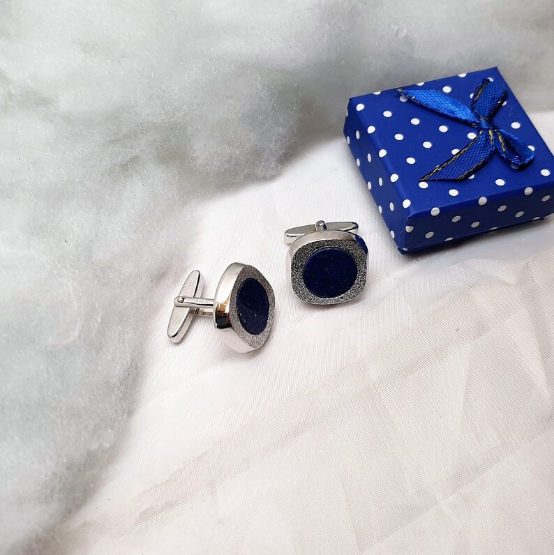 Designer Cufflinks Cufflinks Silver 835 Lapis Lazuli Noble Vintage MS230