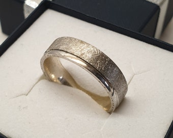 19,8 mm Silberring Ring Silber 925 teils gebürstetes Design Vintage elegant SR1192
