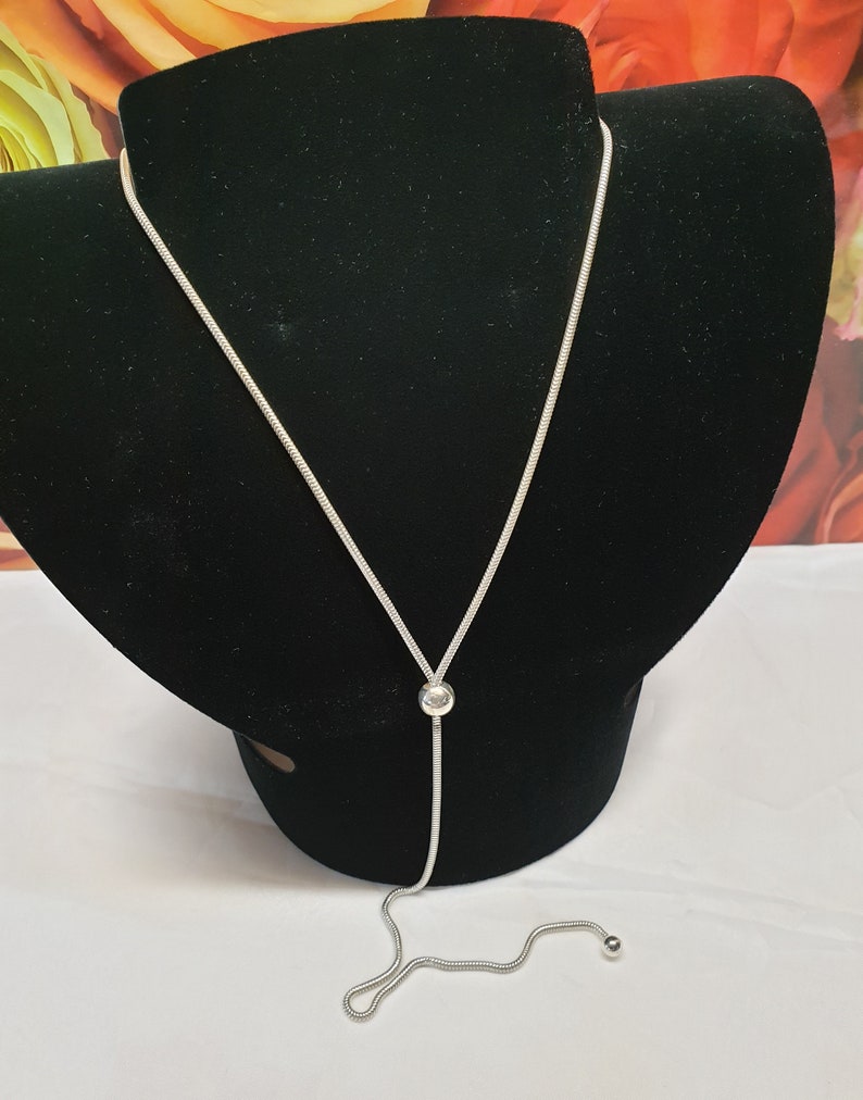 71 cm necklace Y-Kette Snake Chain Balls Silver 925 Vintage Noble SK1396