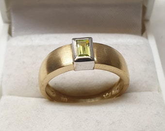 18.8 mm gold ring ring gold 333 partially platinum-plated peridot vintage elegance GR176