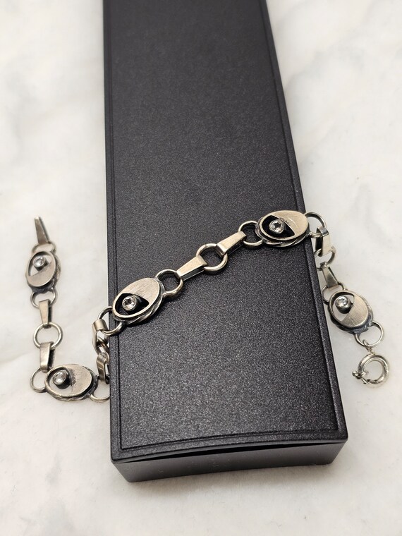 19 Cm Bracelet Link Bracelet Silver 835 Crystals Clear