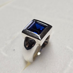 18,2 mm Silberring Ring Silber 925 Kristall blau Vintage edel SR1365 Bild 3