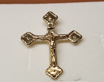 Anhänger ohne Kette Silber 925 vergoldet Kreuz Jesus Vintage SKA1208