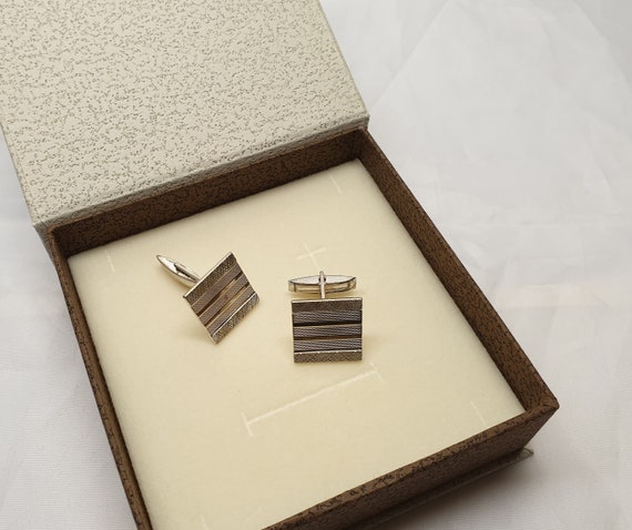Cufflinks silver 835 partially gold-plated, elega… - image 4