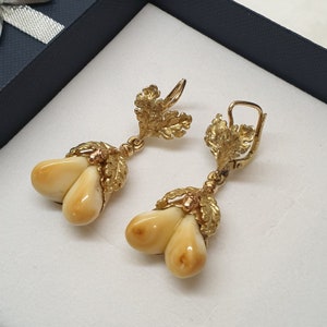 Earrings hanging earrings traditional jewelry gold 585 Grandeln artistic goldsmith elegant rare rare OR124