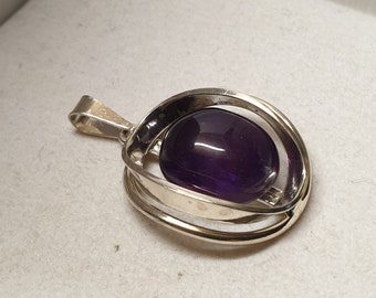 Design silver pendant pendant silver 835 amethyst vintage elegant SKA1636