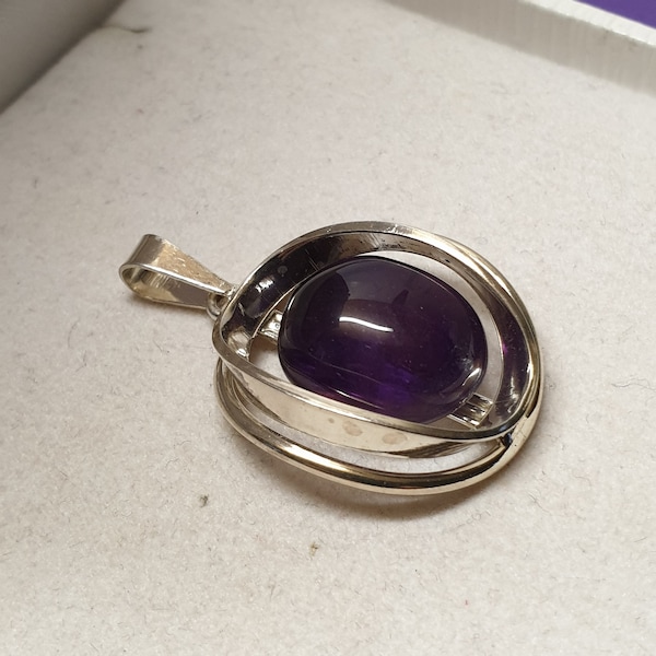 Design silver pendant pendant silver 835 amethyst vintage elegant SKA1636