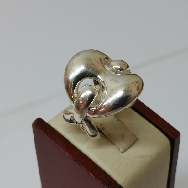 17 mm Extravaganter Silberring Ring Silber 925 Design Kaffeebohne Glieder Vintage außergewöhnlich SR546