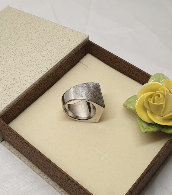 18,3 mm Eleganter Ring Siegelring Silber Buchstab… - image 3