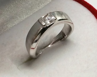 16.1 Mm Silver Ring Silver 925 Crystal Vintage Elegant SR957