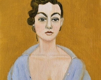 Oil painting. Original and unique. Framed. Portrait of an attractive girl.