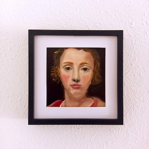 Peinture à l'huile. Original et unique. Portrait d'une fille blonde Émotions. Expressions.