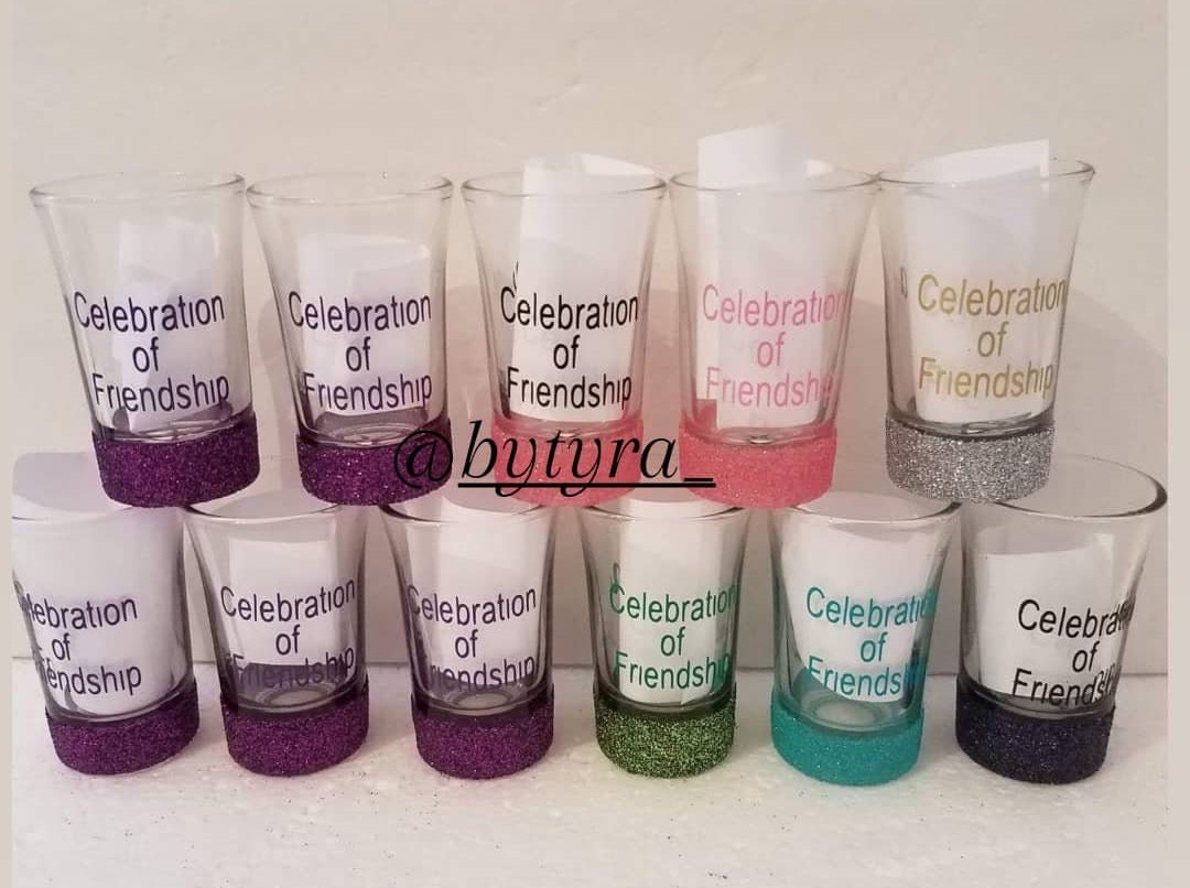 Glittered Shot Glasses.. Personalized Shot Glasses..shot Glasses.. Name