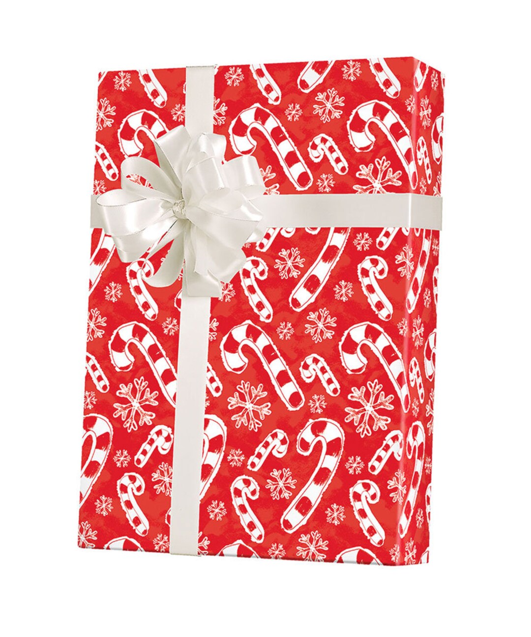Flakes and Candy Canes Gift Wrap Christmas Wrapping Paper Etsy
