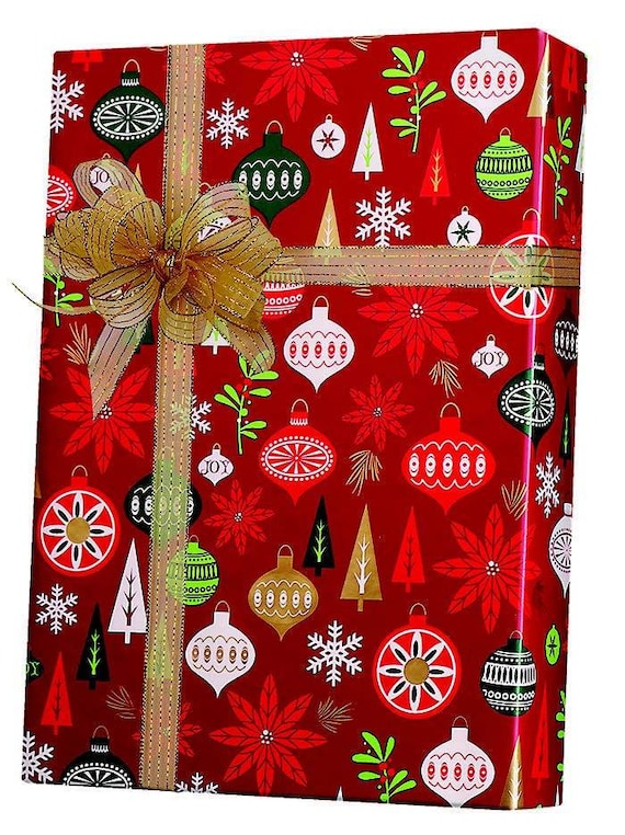 Holiday Happening Gift Wrap Christmas Wrapping Paper Holiday Wrap  Traditional Wrapping Paper Gift Wrap Rolls Heavy Duty Paper 