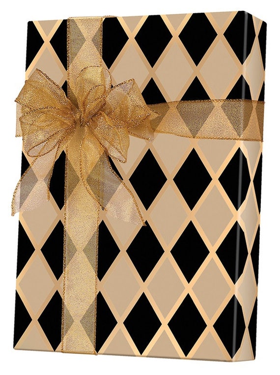 Black Diamonds Kraft Wrapping Paper (36 Sq. ft.) | Innisbrook Wraps