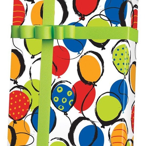 Balloon Pop Gift Wrap | Birthday Wrapping Paper | Everyday Wrapping Paper | Party Wrapping Paper | Gift Wrap Rolls | Heavy Duty Paper