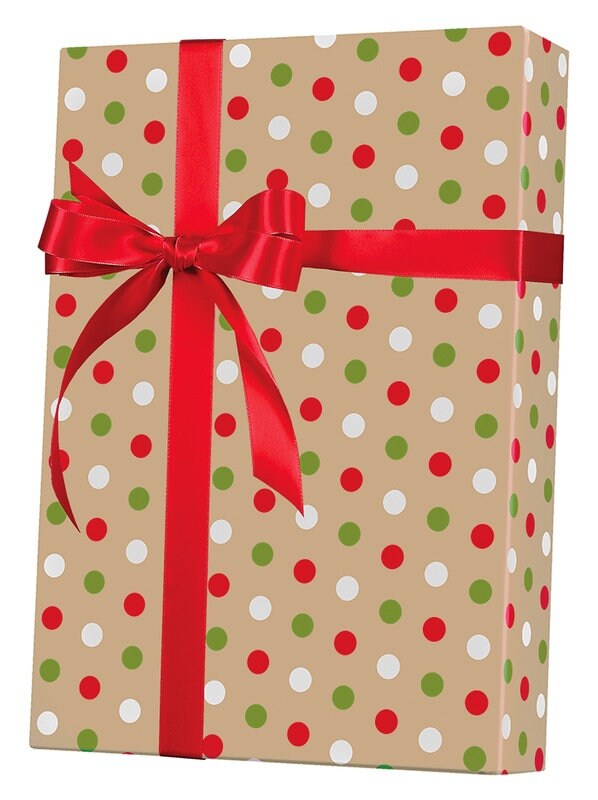 Dotty Christmas Gift Wrap Christmas Wrapping Paper Kraft Holiday Gift
