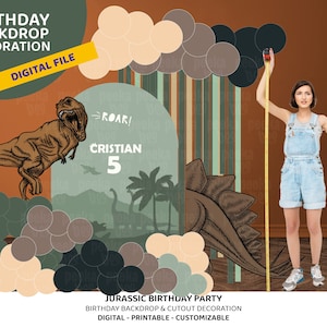 Printable Jurassic Park Inspired Backdrop | Dinosaur Party Background | Custom Dinosaur Party Décor | Dinosaur Party Cut-out | Dino Party