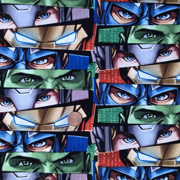 AVENGER EYES, Incredible Hulk / Super Heros /Marvel Comics~100% Cotton Fabric Fat Quarter / FQ for Crafts & Quilting