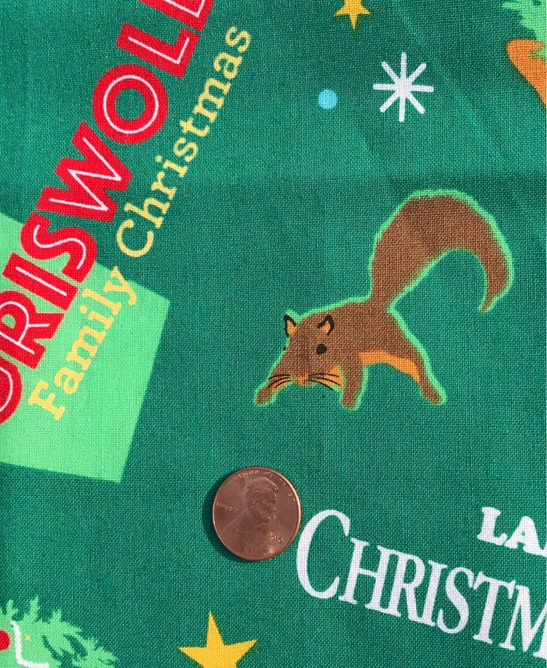 Griswold Christmas Vacation Fabric on Green Background Etsy