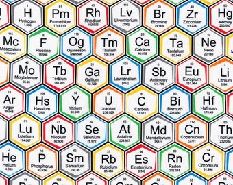 Periodic Table, Elements, Chemistry, Physics Fabric ~ 100% Cotton ~ FQ / Half Yard