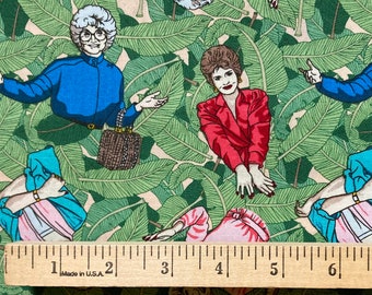 Golden Girls CAST Cotton Fabric, Palm Leaf Print - 30” & 28” Remnant - Springs