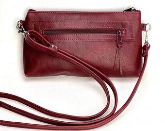 burgundy leather cross body bag, leather cross body