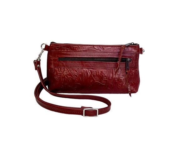 Oxblood leather crossbody bag hotsell