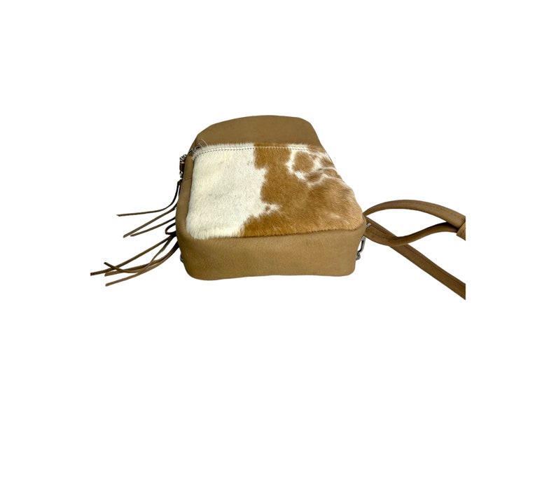 Cowhide Backpack, Tan Leather Large Sling Bag zdjęcie 9