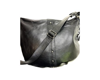 hobo bag,leather hobo bag,black leather hobo,black handbag,black bag,black handbag