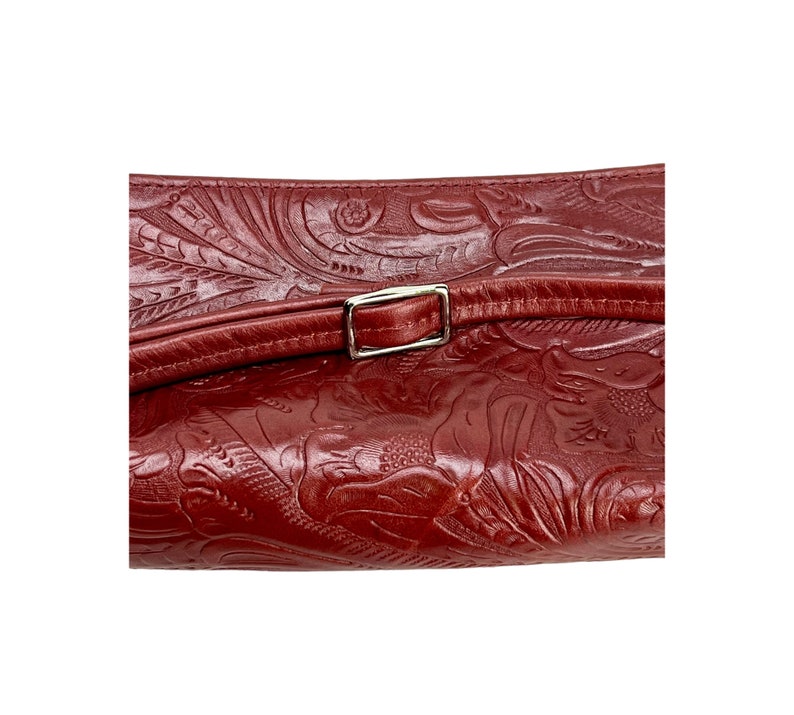 burgundy leather cross body bag, leather cross body image 9