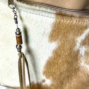 Cowhide Backpack, Tan Leather Large Sling Bag zdjęcie 8