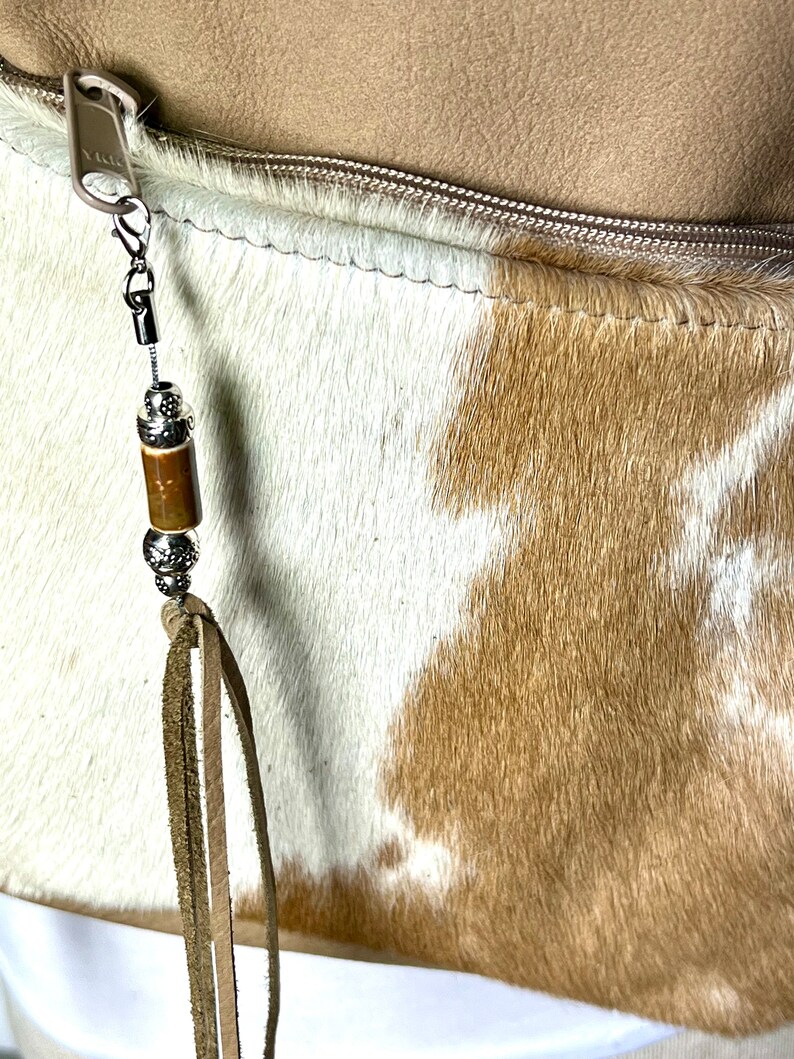 Cowhide Backpack, Tan Leather Large Sling Bag zdjęcie 8