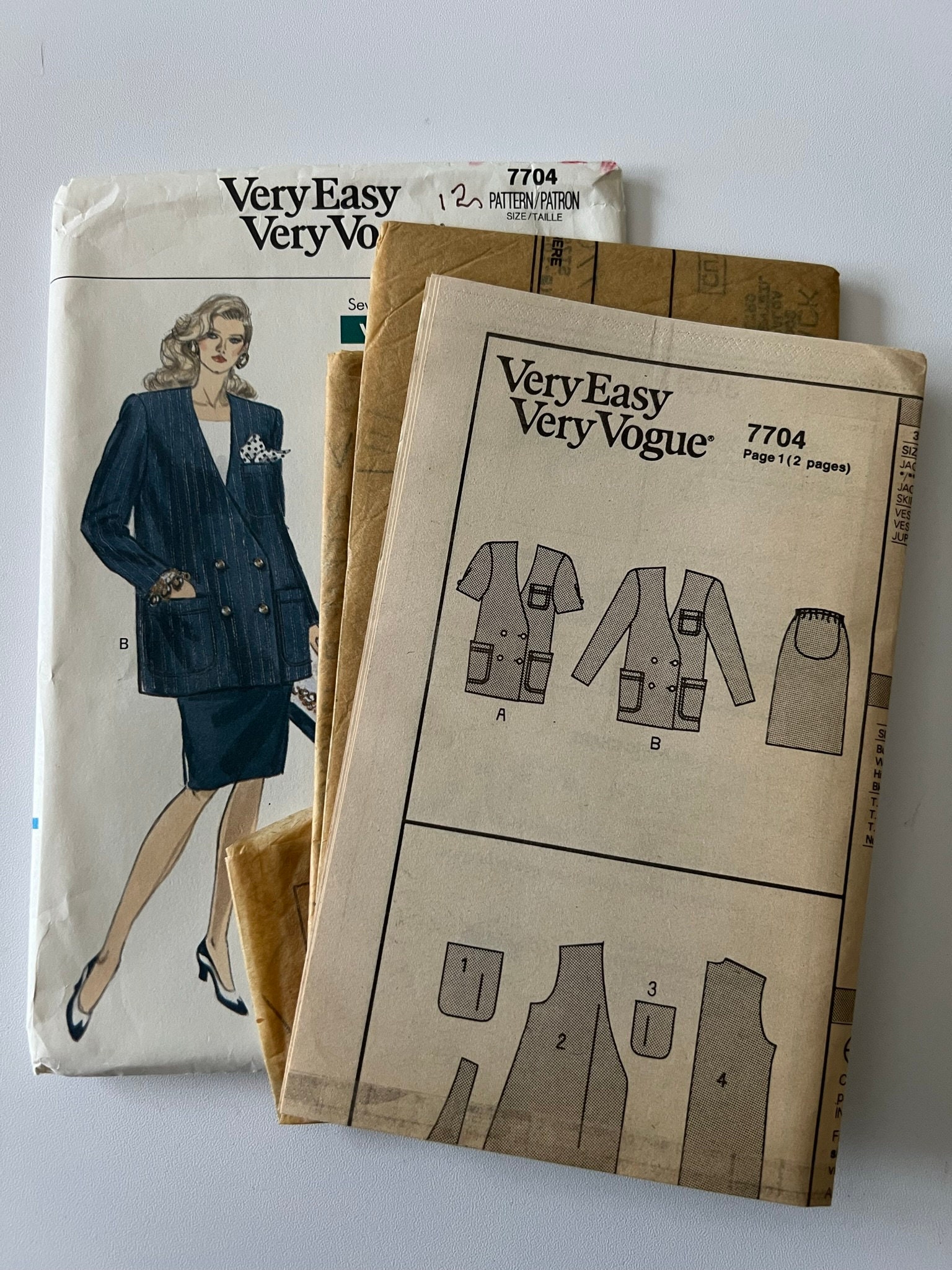 VINTAGE VOGUE 7704 Sewing Pattern Maternity Jacket & Skirt 8-10-12 - Etsy