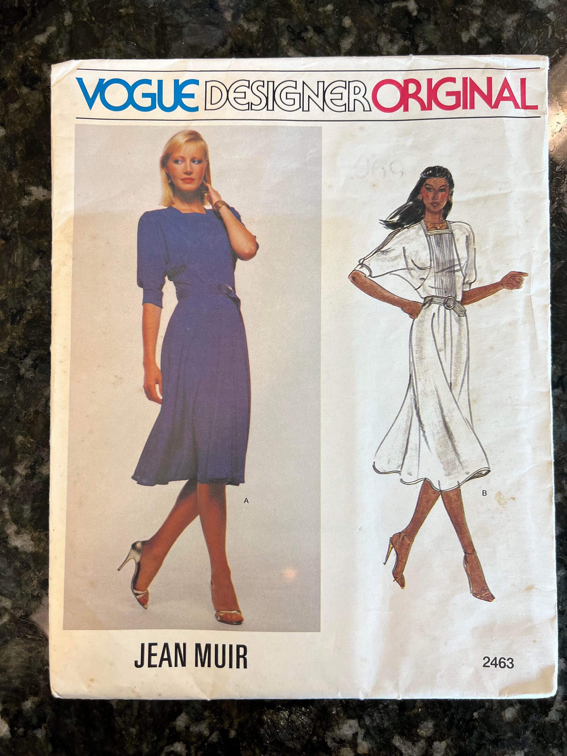 Jean Muir Clothes Shoes  &  Accessories 1970s Vintage Vogue 2883 Jean Muir Designer Dress Pattern & Label Size 10 RARE 