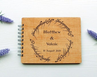 LOTR Wedding, Lord of the Rings Guestbook, Wedding Guest Book, Guestbook Weding album, Guestbook Personalized Wedding, Book Rustic Guestbook