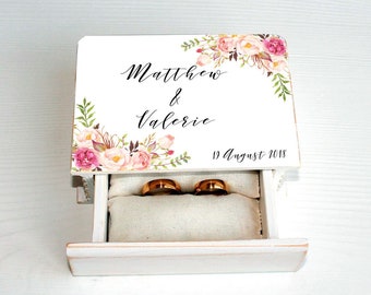 ring box holder, Rustic ring bearer box, Personalized wedding box, Custom ring box, Wedding Ring Box, Ring Bearer Pillow Wedding Ring Holder